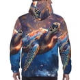 thumbnail image 7 of Uemuo Night Sky Turtle Pattern Men's Hoodie - Casual Pullover Hoodie with Kangaroo Pocket, Stylish Hooded Sweatshirt for Everyday Wear-3X-Large, 7 of 7