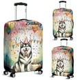 thumbnail image 2 of Happy Birthday to Alaskan Malamute Kitten Party Balloons Cake Travel Luggage Cover Alaska Mal Dog Lovers Gifts Suitcase Dust Protective Decor - 00027, 2 of 5