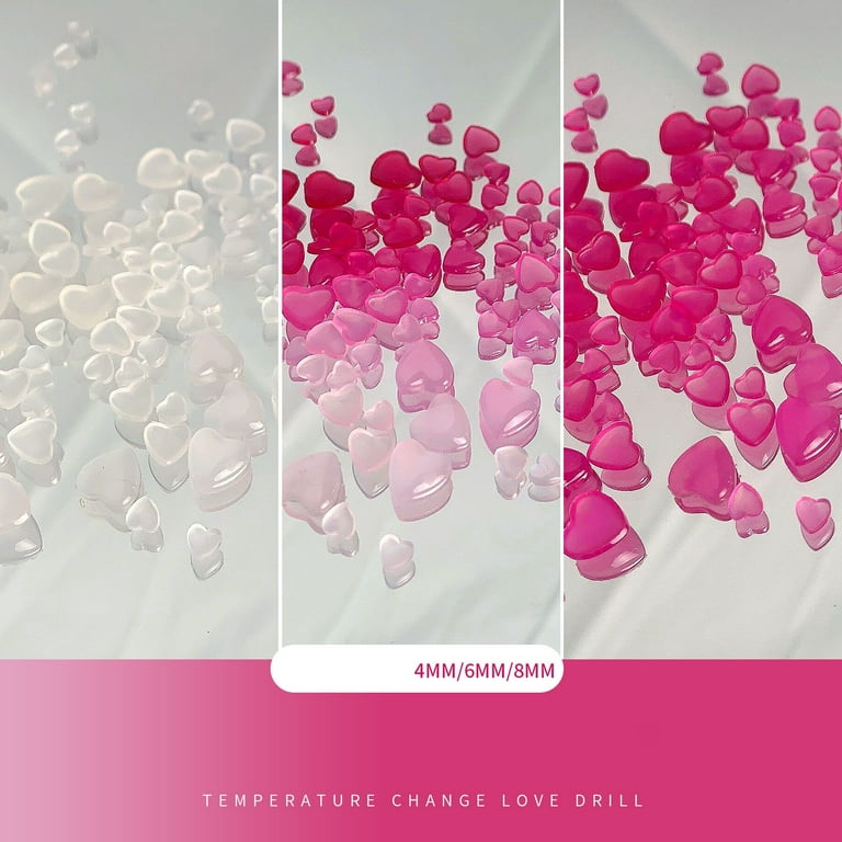 Heytea 120pcs Mix-size Resin Heart 3d Nail Charms Nail Art 3d