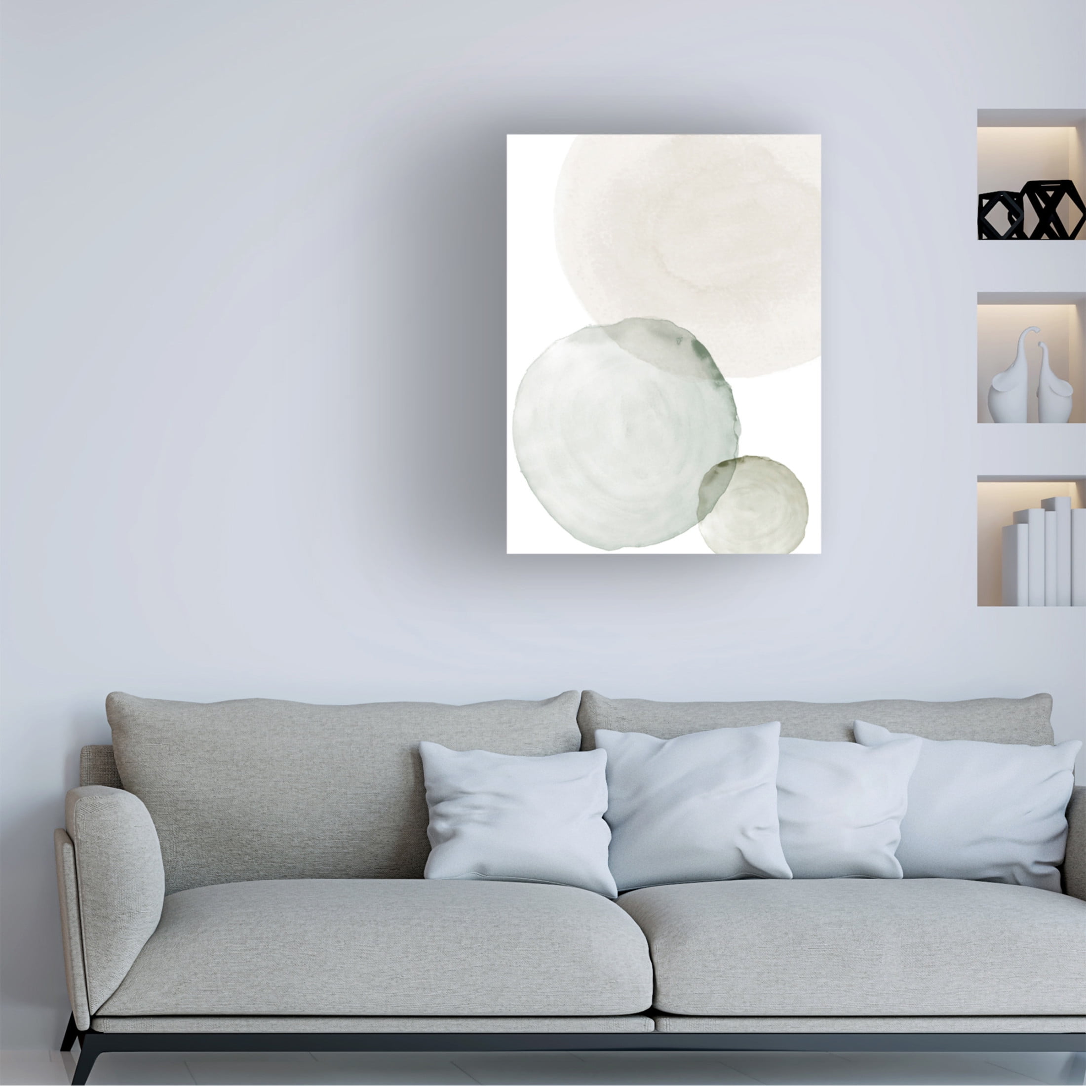 Canvas Wall Art - Incado 'Soft Circular' Wall Art for Living Room, Bedroom, or Office Décor by Trademark Fine Art - 14 x 19 Inches