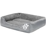 Lit de chien de taille moyenne, lit de chien lavable rectangulaire, canapé pour animaux de compagnie confortable et respirant, lit orthopédique de chien chaud de taille moyen