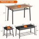 thumbnail image 3 of QinaQin Juego de comedor para 2 personas con mesa de madera y repisa, incluye 2 sillas tapizadas con patas metálicas, ideal para espacios pequeños, 3 of 8