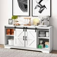 thumbnail image 6 of SSyao Bar Cabinet with Barn 2 Sliding Doors Buffet Farmhouse Storage Cabinet TV Stand (White), 6 of 10