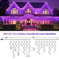 thumbnail image 3 of Cascada de Luces Navideñas 10M 400 LEDs, Series de Luces Navideñas 8 Modos, Temporizador y IP44 Impermeable Luz Cascada Exterior Navidad para Decoración, Balcone, Jardin/Fiesta, Azul y Morado, 3 of 8