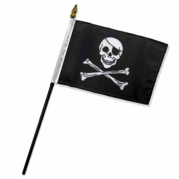 4"x6" Pirate Stick Flag Table Staff Desk Table