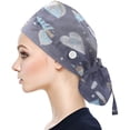 thumbnail image 2 of KALE Scrub Cap Printed Medical Cultural Head Wrap Gray, 2 of 3