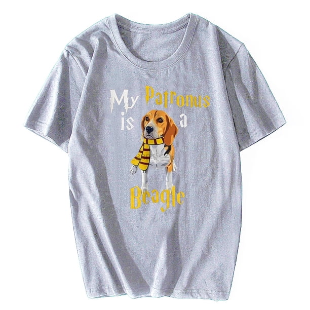 Camiseta divertida de My Patronus Is A Beagle Camiseta de algodón de manga corta para hombre camiseta de moda de verano camisetas de calle Harajuku