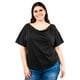 thumbnail image 1 of Blusa escote drapeado Roman Fashion Talla Extra 228 Negro 38, 1 of 6