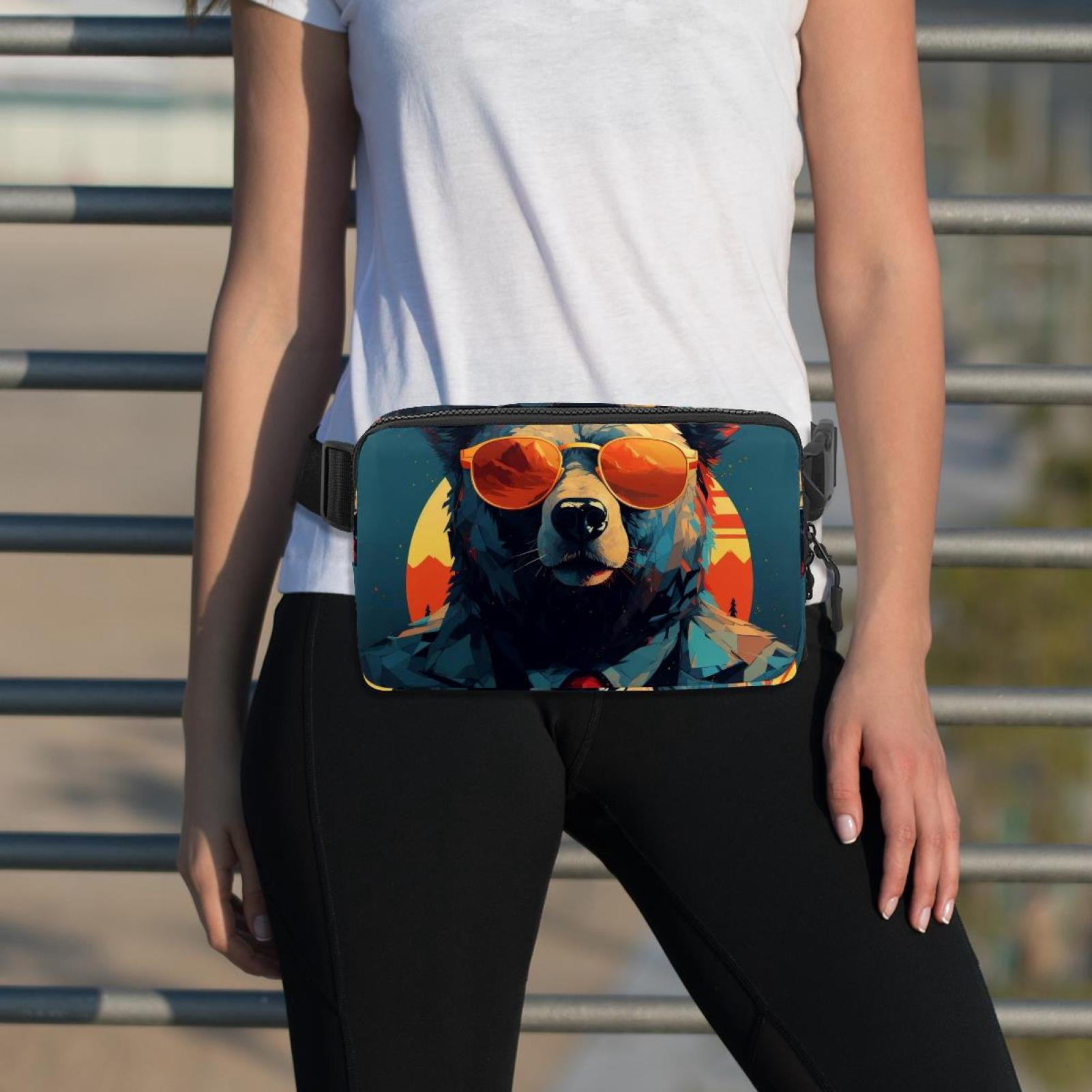 Bears Lightweight Adjustable Fanny Pack with Extension Strap - Unisex Waist Packs Crossbody Bag