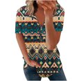 thumbnail image 1 of Blusa con estampado de manga corta y cuello vuelto informal y cómoda a la moda para mujer OAVQHLG3B Store  lin121212, 1 of 4