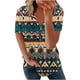 thumbnail image 1 of Blusa con estampado de manga corta y cuello vuelto informal y cómoda a la moda para mujer OAVQHLG3B Store  lin121212, 1 of 4