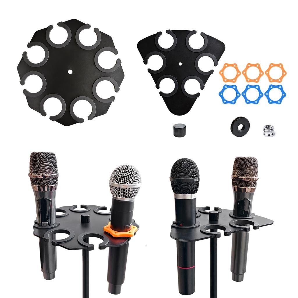 YongCo Versatilitys On-Stage Multi Mic Holder Mic Storage Stand Tray for Handheld, Dynamic, Corded or Wireless Microphones