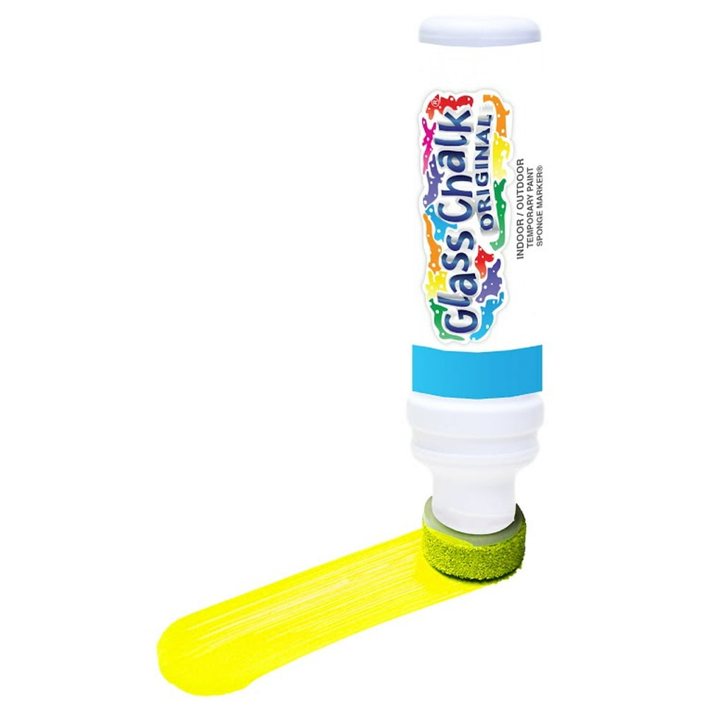 Glass Chalk Paint Sponge Marker, Indoor, Outdoor, Auto, Craft, Yellow