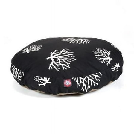 36 in. Coral Round Pet Bed - Black