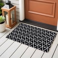 thumbnail image 6 of Minimalist Art Bathroom Rug Washable 2x3 Entryway Rug Non Slip Boho Abstract Floral Lattice Black Front Door Mat Low Pile Indoor Doormat Throw Floor Carpet for Kitchen Bedroom Entrance, 6 of 9