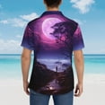 thumbnail image 6 of Daiia Purple Moon Tree Night Sky Hawaiian Shirt for Men Gentle Cotton Regular Short Sleeve Casual-Medium, 6 of 9