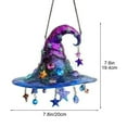 thumbnail image 3 of DAMAI Halloween Witch Hat Design Hanging Ornament, 2025 New Moonlight Glosrity Witch Window Hanging Sun Catcher Decor,Stained Glass Witch Hat Lamp for Indoor, Acrylic Halloween Easter Gift, 3 of 7