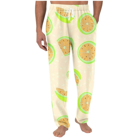 Fashion YLSDY Funny Fruits Print Mens Pj Pants,Soft Men Lounge Pants,Mens Pajama Pants Bottoms,Sleep Pants for Men Green L