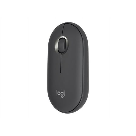 Logitech - Pebble i345 Bluetooth Optical Ambidextrous Mouse for iPad - Graphite