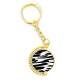 thumbnail image 1 of Textura pincelada de pintura China Anillo de oro de metal llavero llavero, 1 of 3
