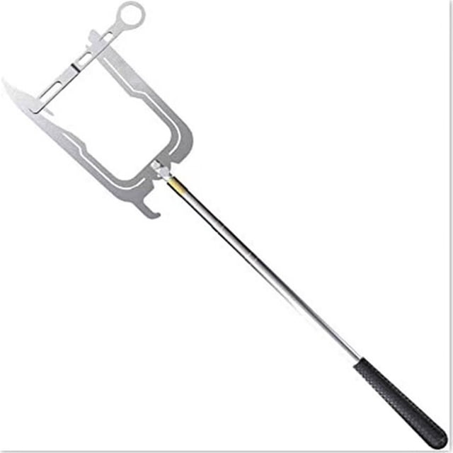 LEEYNEER Telescoping Automatic Boat Dock Hook Stainless Steel Dock Hook Cable Wire Guider Ship Parking Tool Multi-Function Alloy Telescopic Mooring Rope Threading Hook Stainless Steel Do