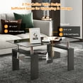 thumbnail image 6 of Costway Rectangle Glass Coffee Table Wood Legs End Table Livingroom Black Top, 6 of 7