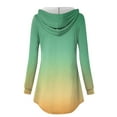 thumbnail image 3 of Kagetolytai Womens Tops Women's Casual Fashion Solid Color V Neck Long Sleeve Button Hoodie Tops Plus Size Tops for Women Cyan 3X, 3 of 4