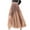 Khaki, variant on Womens Midi Skirt Summer Casual Flowy Swing Hollow-Out Skirts Elastic High Waist Skirts