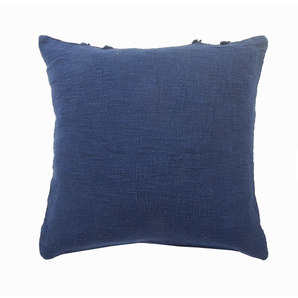 LR Home Ox Bay Hand-Woven Blue  Diamond All-Natural Cotton  Pillow Cover