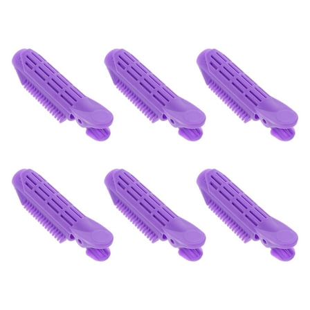 GOOHOCHY Hair Volume Tool Hair Rollers Purple Abs 6Pcs Self Grip