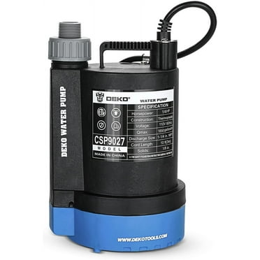 DEKOPRO Submersible Water Pump 1/4 HP 1850GPH Thermoplastic Utility Pump Electric Portable Transfer Water Pump for Pool Tub Garden Pond Draining