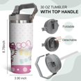 thumbnail image 5 of 30 Oz Mug Hello Kawaii Cat Cute Tumbler Stainless Steel Vacuum Insulated Mug with Top Handle and Straw Double Vacuum Travel Coffee Cup, 5 of 6