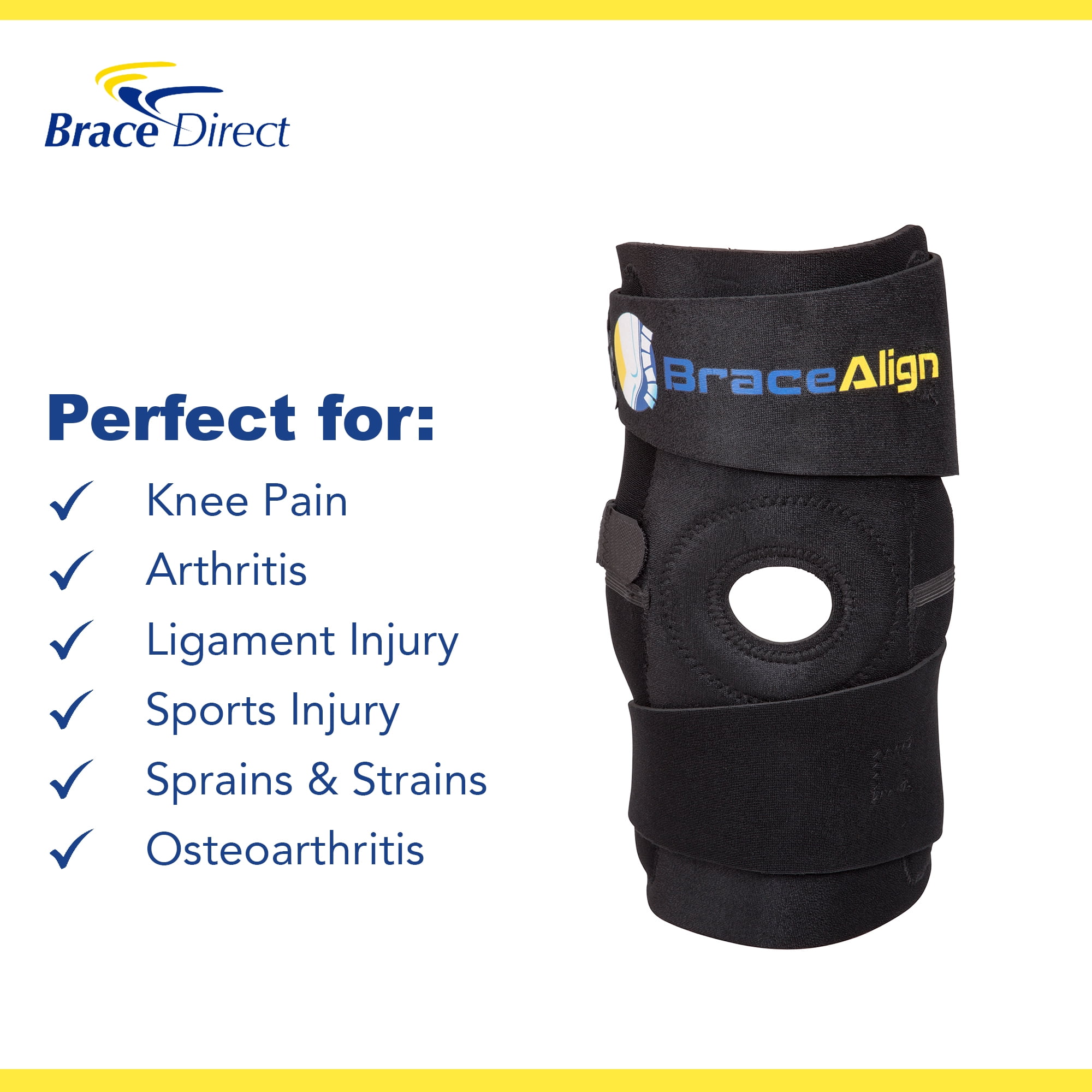 Brace Align ROM Knee Brace L1832, L1833 - Professional Hinged Knee Support for Pain Relief & Recovery
