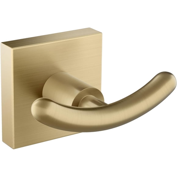 PinesC Bathroom Robe and Towel Double Hook, Brushed Gold Finish, KEA-17702BG