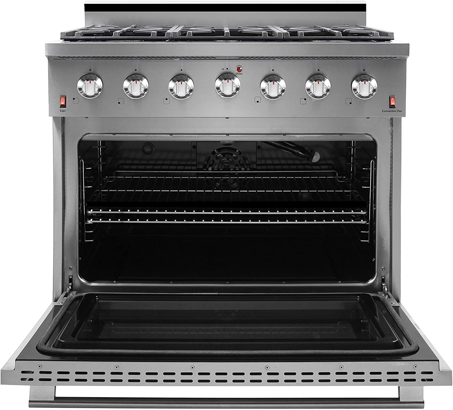 NXR SC3611LP 36" Propane Gas Range & EH3619 Under Cabinet Hood Bundle, Stainless Steel