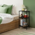 thumbnail image 7 of 3-Tier End Table Round Edge Nightstand Side Table, Black, 7 of 7