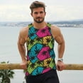thumbnail image 6 of Rateoe Hawaii Palms Pattern Sleeveless Gym Shirt Muscle Tee Breathable Workout Shirt Slim-Fit Tank Quick Dry Fit Muscle Tank Top Bodybuilding Sleeveless T Shirt-Large, 6 of 7