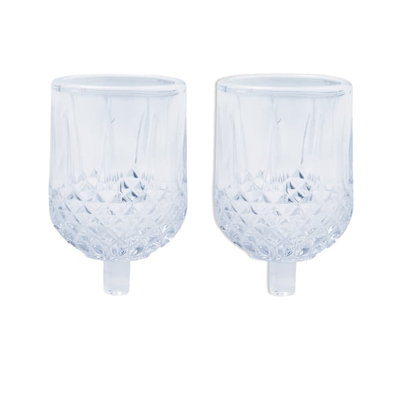 Ner Mitzvah, Crystal Glass Votive Candle Holder - Clear With Peg (2 Pack)