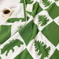 thumbnail image 5 of Ultra Soft Cozy Buffalo Checkerboard Christmas Tree Snowflake Wild Bear Fluffy Microfiber Knitted Throw Blanket Lightweight Fleece Checkered Blanket for Sofa Couch Bed 50"X60", 5 of 6