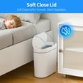 thumbnail image 6 of TINANA Automatic Sensor Trash Can: 3.7 Gallon Plastic Garbage Bins, 14L Waterproof Touchless Slimline Wastebasket for Bathroom, Bedroom, Kitchen, Office, White, 6 of 6