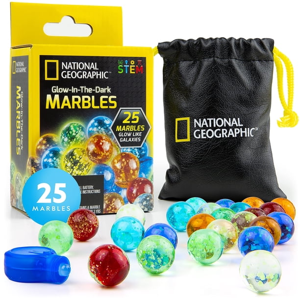 Recambio de mármol de National Geographic que brilla en la oscuridad, 25 unidades