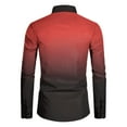 thumbnail image 4 of Huankd Men's Wrinkle Free Slim Fit Dress Shirts Formal Long Sleeve Button Down for Wedding Business Vermilion 2XL, 4 of 5
