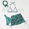 thumbnail image 3 of Hvot&aat Women's Four Piece Swimsuits Sexy Bikini Sets Triangle Bathing Suit with Cover Up & Bandana Vintage Printed Swimwear, 3 of 7