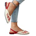thumbnail image 3 of KEVCHE Chinese Style Embroidered Chunky Low Heel Shoes for Women, European American Slingback Sandals with Pointed Toe, Soft Sole Flats for Women, 3 of 5