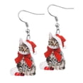 thumbnail image 2 of Aretes con temática de gato navideño Salvador Acrílico, 2 of 10