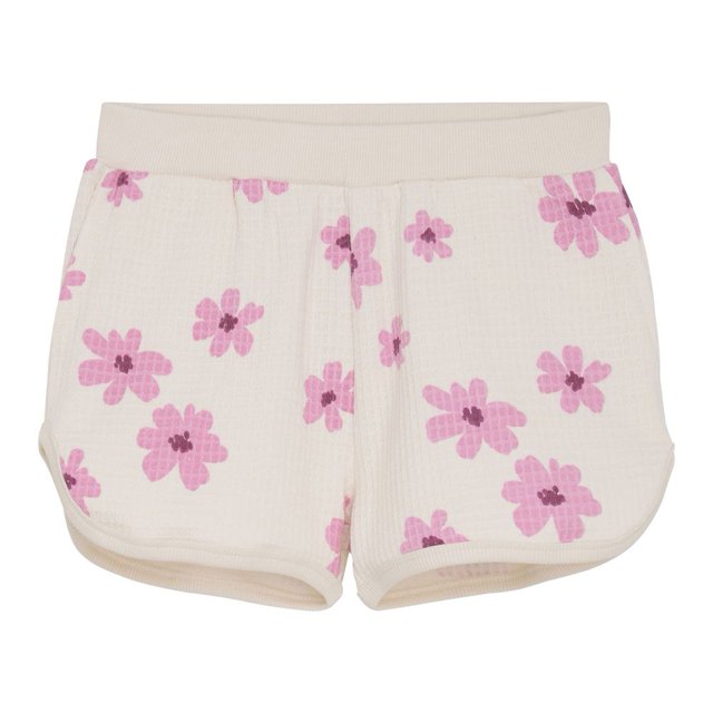 Minymo Shorts de Sport en Coton - Fleurs Roses/cygne Blanc (18 Mois)
