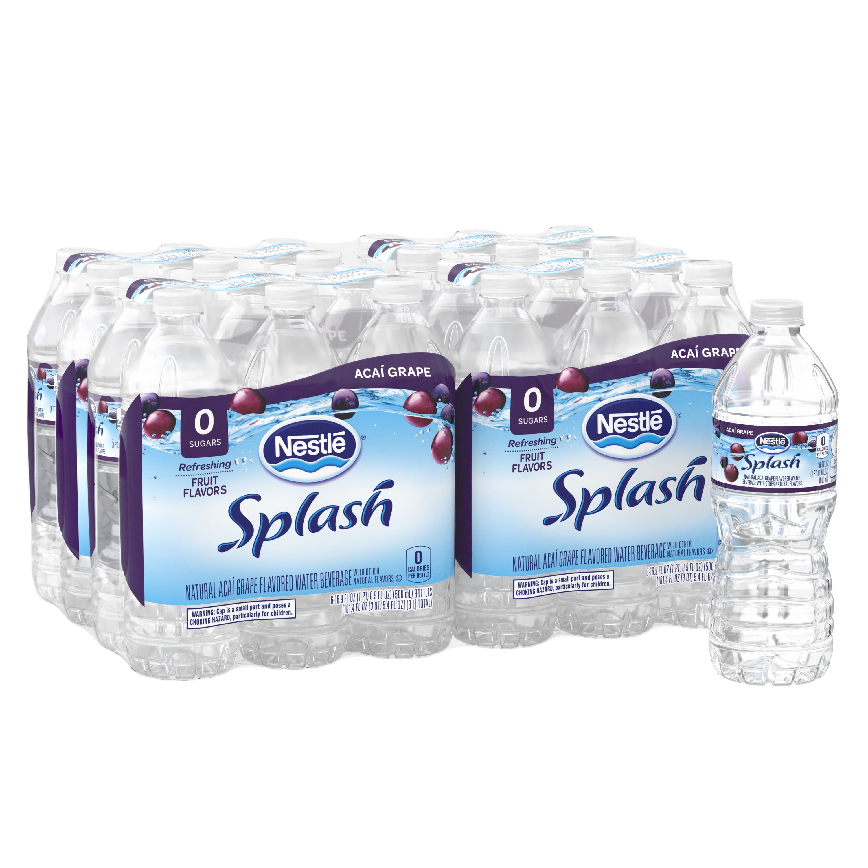 NESTLE SPLASH Water Beverage with Natural Fruit Flavor, Acai Grape