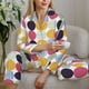 thumbnail image 5 of Balery Polka Dot Conjunto de Pijama con Estampado para Mujer, Conjunto de Dos Piezas con Manga Larga, Ropa de Dormir Suave con Bolsillos, Pijamas Cómodos-Large, 5 of 6