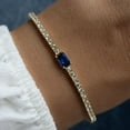 thumbnail image 2 of CZ Tennis Bracelet Sapphire Baguette,Tennis Bracelet, Cubic Zirconia Tennis Bracelet, Dainty Bracelet,Gift for Her, 2 of 4