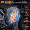 thumbnail image 4 of Moveloop Electric Bike for Adults, 750W Motor, 20"x4" Fat Tire Ebike, Max 70 Miles Range, 48V/15.6Ah Mountain E-Bike, Full Suspension, NFC Unlock, 4 of 9